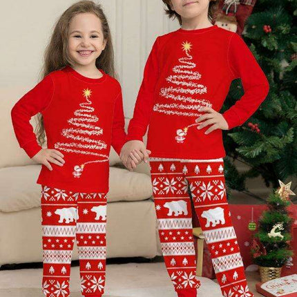 Festive Frost Kids' Christmas Tree Pajama Set for Cozy Holiday Nights - Très Elite