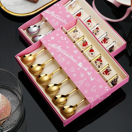 Festive Joy Stainless Steel Cutlery Set - Delightful Tableware for Holiday Celebrations - Très Elite