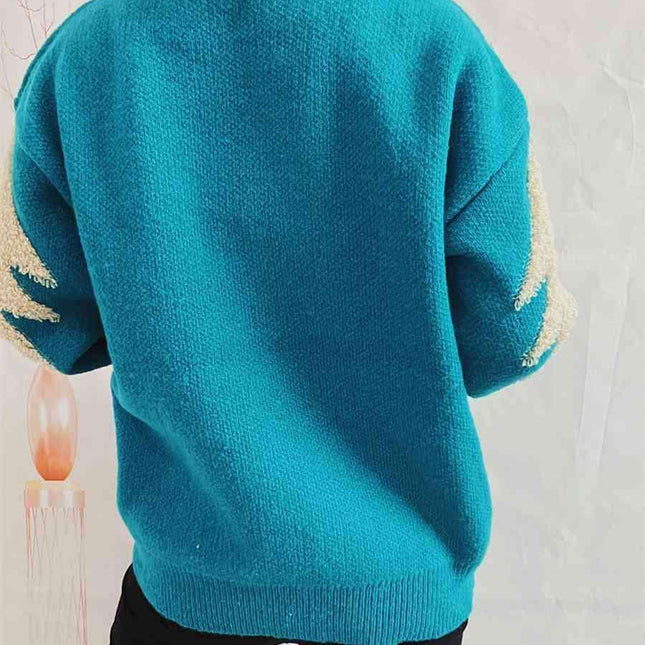 Festive Reindeer and Christmas Tree Knit Pullover