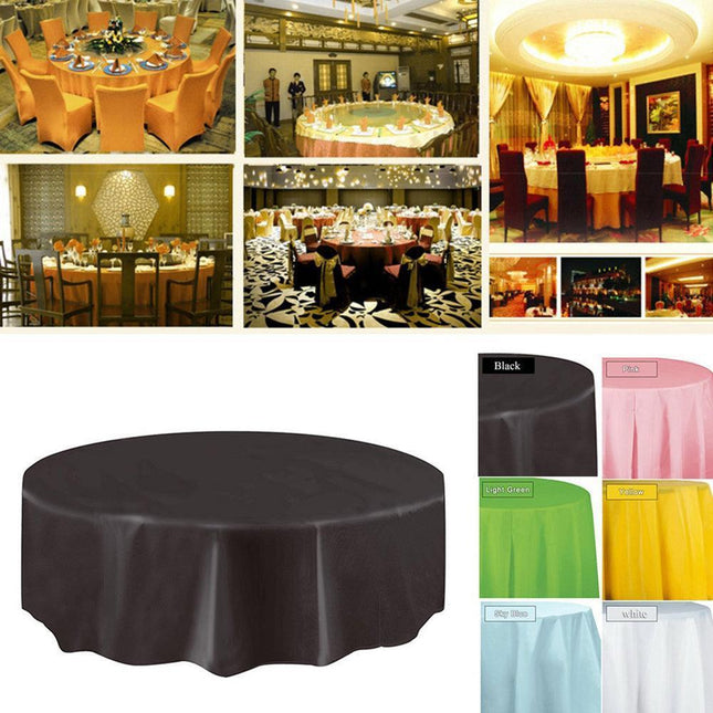 Festive Round Disposable PEVA Tablecloth - Ideal for Celebrations