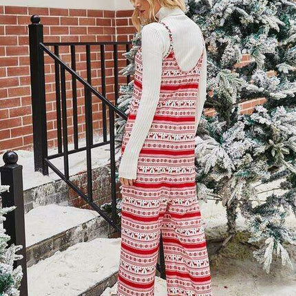 Festive Season Christmas Color Block Jumpsuit - Très Elite