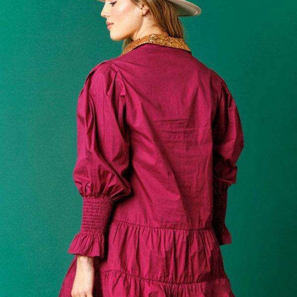 Festive Sparkle Lapel Dress for Holiday Gatherings- Très Elite- Très Elite