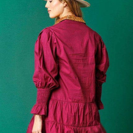 Festive Sparkle Lapel Dress for Holiday Gatherings- Très Elite- Très Elite