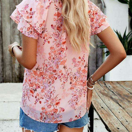 Floral Delight Short-Sleeve Top: Must-Have for Spring and Summer