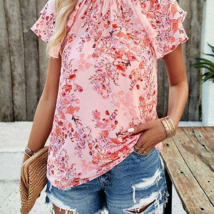Floral Delight Short-Sleeve Top: Must-Have for Spring and Summer