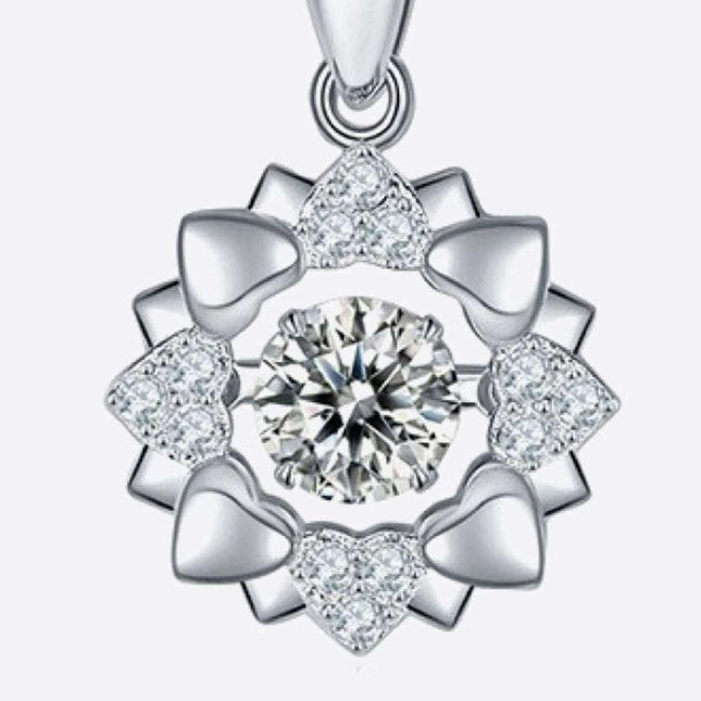 Floral Elegance Moissanite Pendant with Stunning Zircon Accents