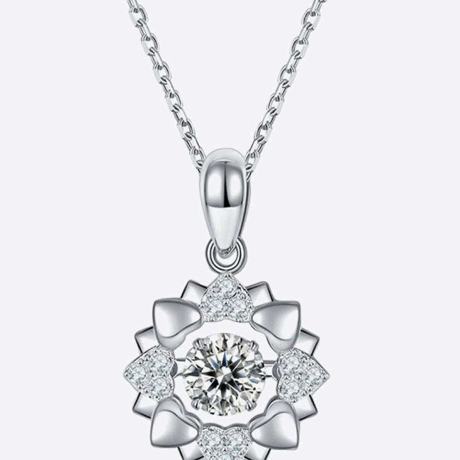 Floral Elegance Moissanite Pendant with Stunning Zircon Accents