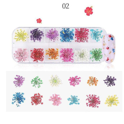 Floral Elegance Nail Art Kit: Create Stunning Designs with Real Dried Flowers