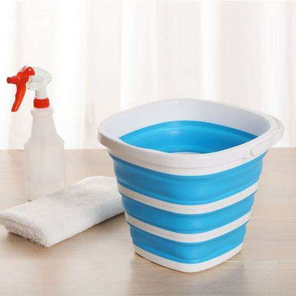Foldable Blue Silicone Adventure Bucket - 2.65 Gallon Essential for Outdoor Fun