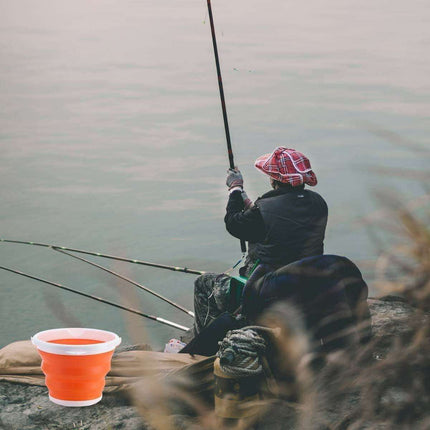 Foldable Blue Silicone Adventure Bucket - 2.65 Gallon Essential for Outdoor Fun