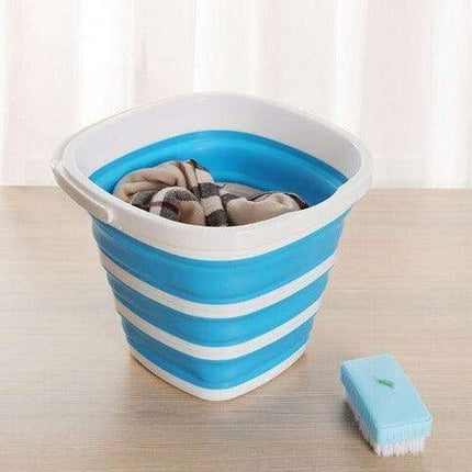 Foldable Blue Silicone Adventure Bucket - 2.65 Gallon Essential for Outdoor Fun