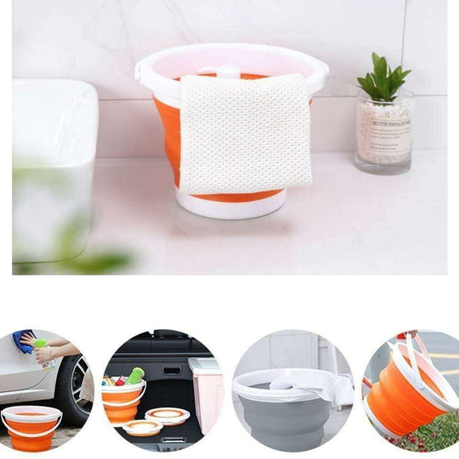 Foldable Blue Silicone Adventure Bucket - 2.65 Gallon Essential for Outdoor Fun