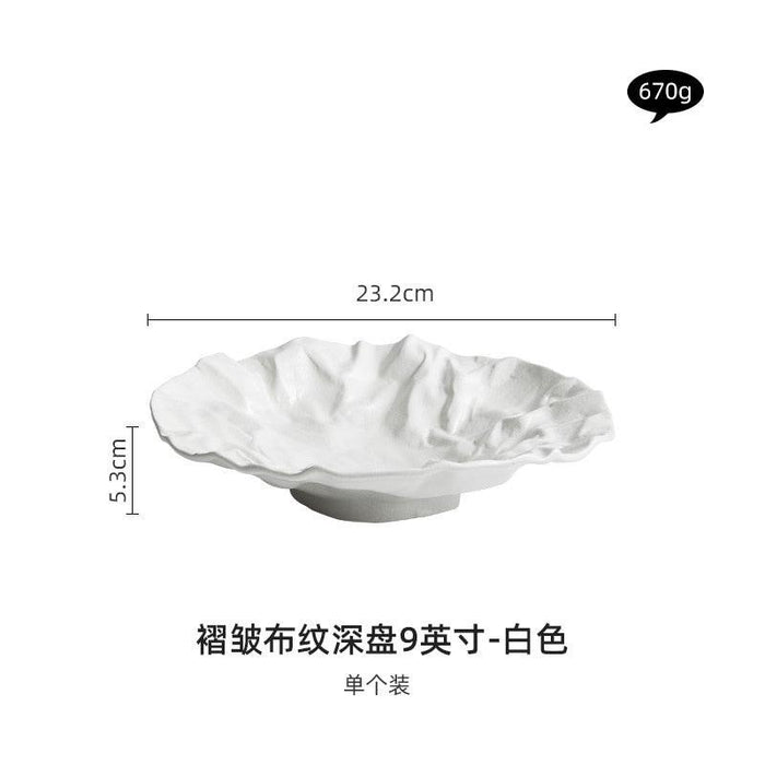 Premium Folding Deep Plate - Exquisite Japanese and Western-Style Ceramic Tableware Très Elite