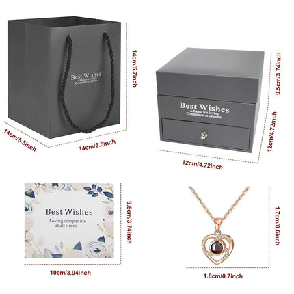 Forever Yours Gift Collection: Preserved Rose with Heartfelt Necklace - Handmade Romantic Treasure for Her