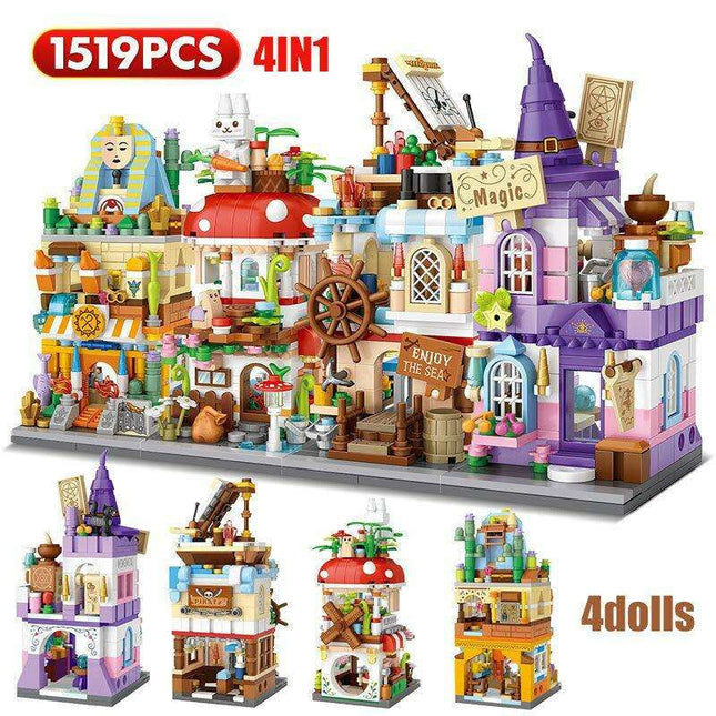 Friends Cityscape Imagination Builder: Eco-Friendly Miniature House Brick Set for Kids