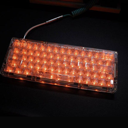 Frosted Crystal 60% Custom Mechanical Keyboard with Cherry Profile Keycaps and RGB Lighting Customization - Très Elite