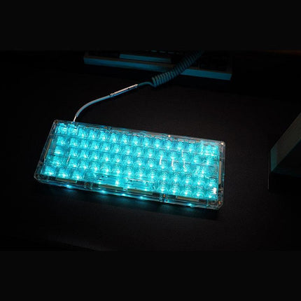 Frosted Crystal 60% Custom Mechanical Keyboard with Cherry Profile Keycaps and RGB Lighting Customization - Très Elite