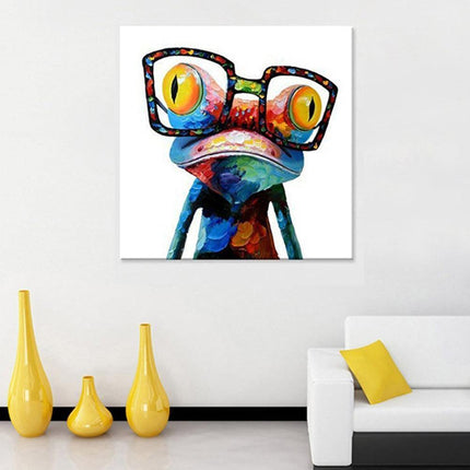 Funky Frog with Spectacles Canvas Art - Playful Modern Wall Decor - Très Elite