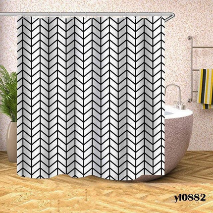 Geometric Plaid Shower Curtain with Personalized Charm