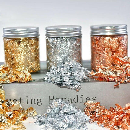 Gilded Creativity: Premium Gold Leaf Flakes Art Kit for Stunning Projects - Très Elite