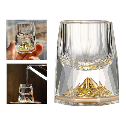 Gilded Diamond Cut 15ml Shot Glass - Opulent Design for Elevated Drinking
