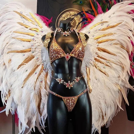 Glamorous Gold-Tipped Feather Craft Set for Elegant Event Enhancements