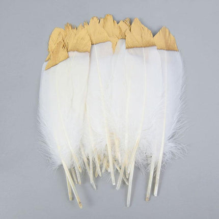 Glamorous Gold-Tipped Feather Craft Set for Elegant Event Enhancements