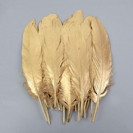 Glamorous Gold-Tipped Feather Craft Set for Elegant Event Enhancements