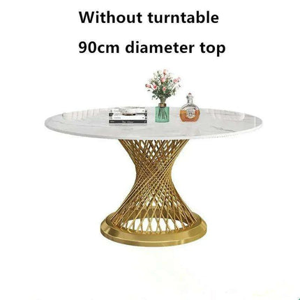 Glamorous Golden Cylinder Dining Table: Nordic Chic for Contemporary Interiors- Très Elite- Très Elite