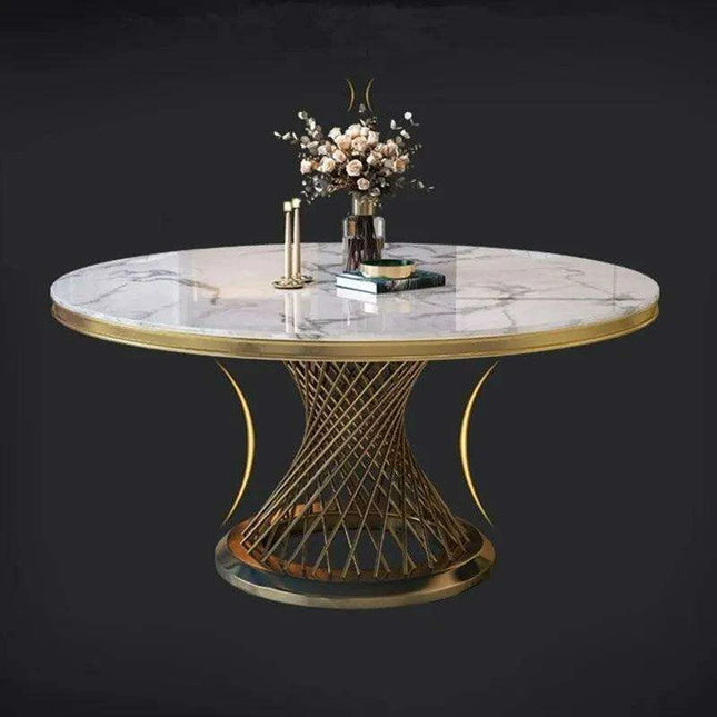 Glamorous Golden Cylinder Dining Table: Nordic Chic for Contemporary Interiors
