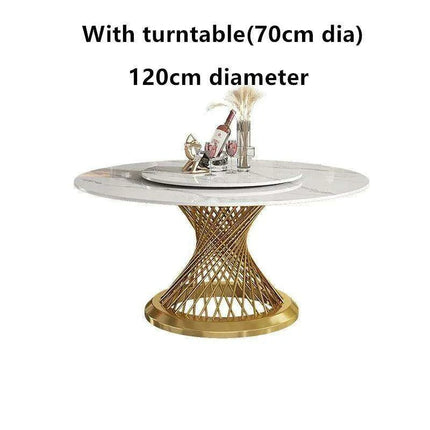 Glamorous Golden Cylinder Dining Table: Nordic Chic for Contemporary Interiors- Très Elite- Très Elite