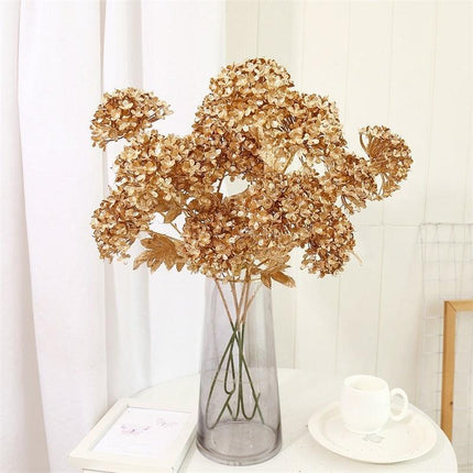Glamorous Golden Leaf Display: Handcrafted Faux Greenery for Luxurious Home Styling and Celebratory Occasions - Très Elite
