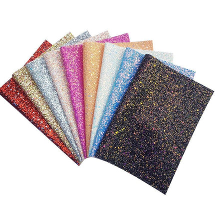 Glamorous Golden Purple Chunky Glitter Faux Leather Sheets for Creative DIY Projects - Très Elite