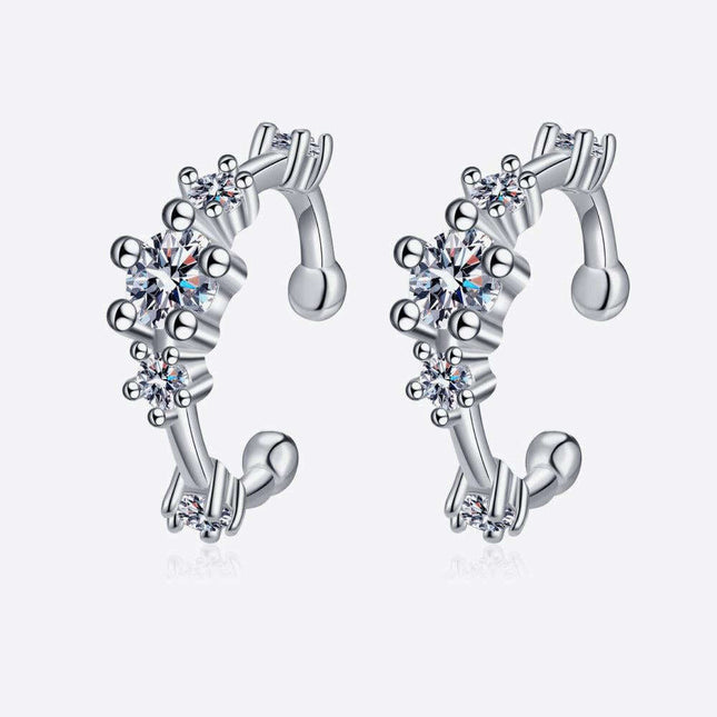 Glamorous Lab-Created Diamond Cuff Earrings with Dazzling Zircon Accents