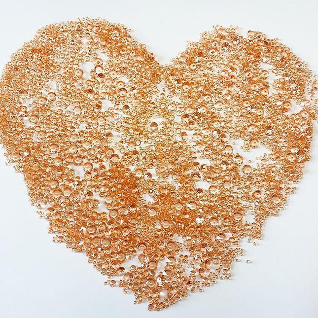 Glamorous Rose Gold Diamond Confetti Decor Kit - Stunning Wedding Table Accent