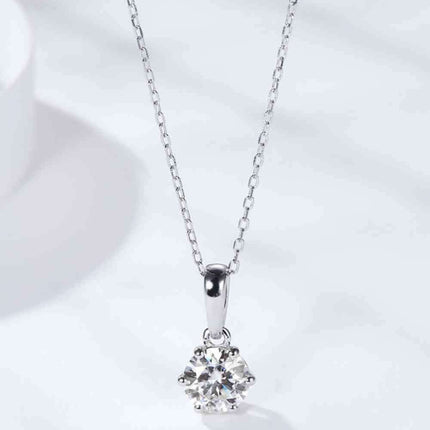Glistening Charm: 2 Carat Lab-Diamond Pendant Necklace Set