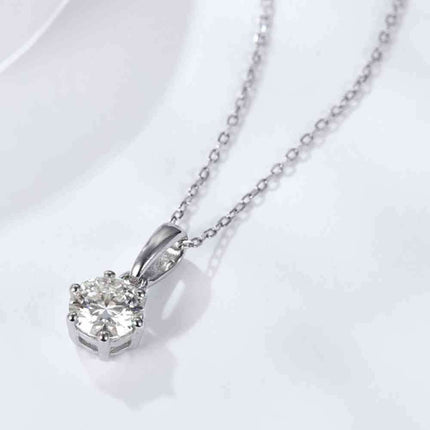 Glistening Charm: 2 Carat Lab-Diamond Pendant Necklace Set