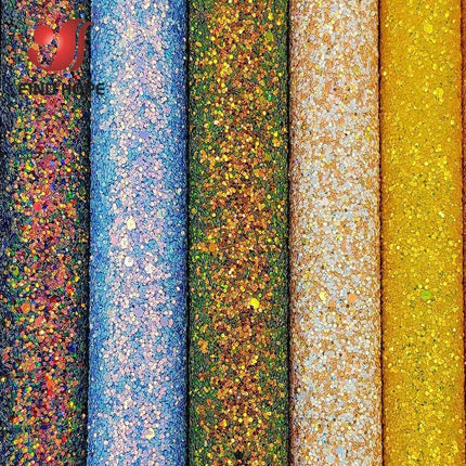 Glistening Gem Star Chunky Glitter Faux Leather - Premium Crafting Vinyl - Très Elite