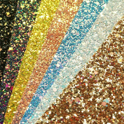 Glistening Gem Star Chunky Glitter Faux Leather - Premium Crafting Vinyl - Très Elite