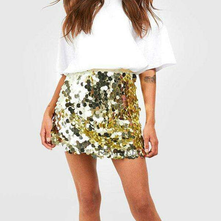 Glistening Sequin Bodycon Mini Skirt - Elegant and Alluring - Très Elite