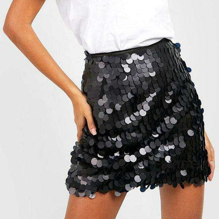 Glistening Sequin Bodycon Mini Skirt - Elegant and Alluring - Très Elite