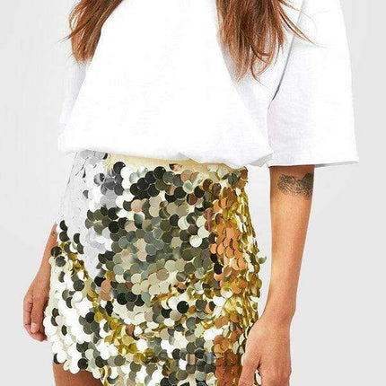 Glistening Sequin Bodycon Mini Skirt - Elegant and Alluring - Très Elite