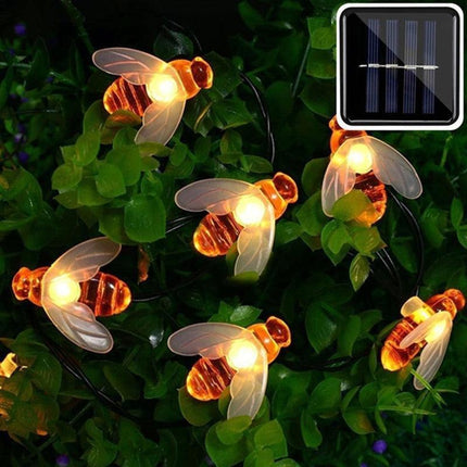 Glistening Solar-Powered Honey Bee Fairy Lights: Eco-Conscious Outdoor Decor - Très Elite