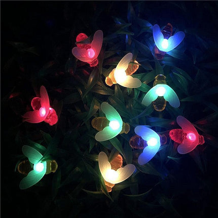 Glistening Solar-Powered Honey Bee Fairy Lights: Eco-Conscious Outdoor Decor - Très Elite