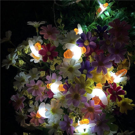 Glistening Solar-Powered Honey Bee Fairy Lights: Eco-Conscious Outdoor Decor - Très Elite