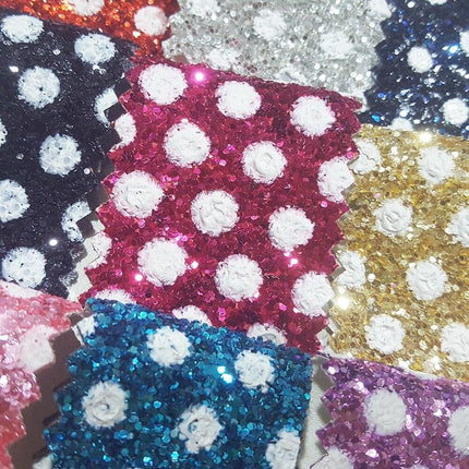 Glittering Dreams: Chunky Dot Vinyl Fabric Roll for Creative Crafters - Très Elite
