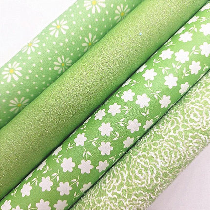 Glittering Floral Faux Leather Craft Sheets - Exquisite Rose and Daisy Patterns - Très Elite