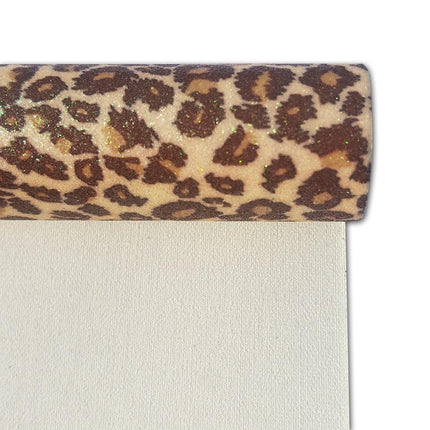 Glittering Leopard Print Faux Leather Crafting Roll: Ignite Your Creative Spirit! - Très Elite