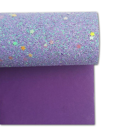 Glittering Purple Faux Leather Craft Kit for Creative Projects