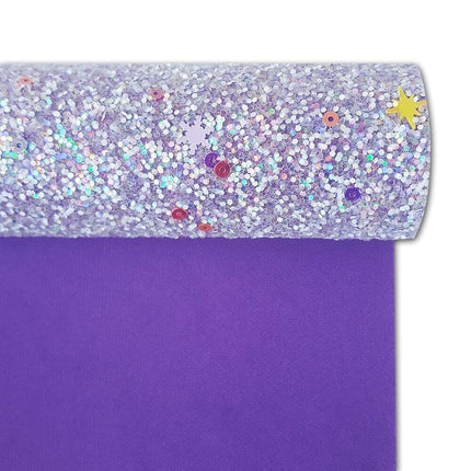 Glittering Purple Faux Leather Craft Kit for Creative Projects
